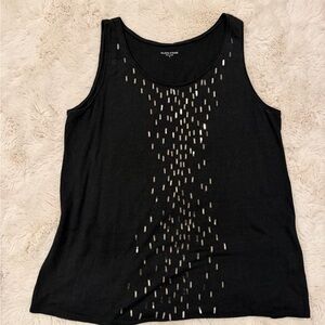 Eileen Fisher Black Embellished Tank Top
